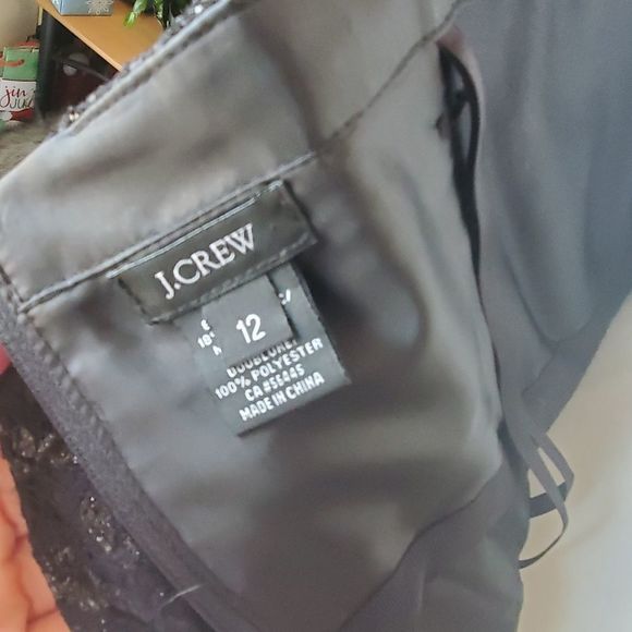 J Crew black lace sparkle strapless dress - Picture 12 of 13